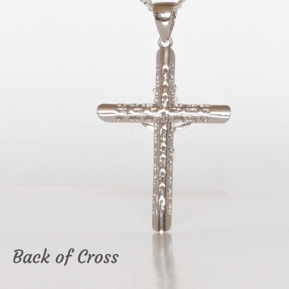 Real 925 Sterling Silver Large Thick Crucifix Cross Pendant for Large Chains - Picture 2 of 4